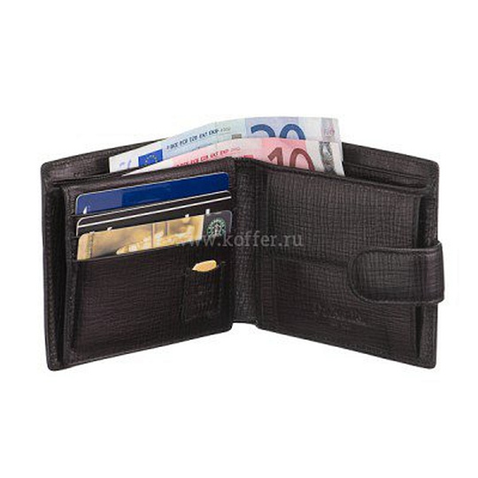 Портмоне Dr.Koffer из натуральной кожи черное