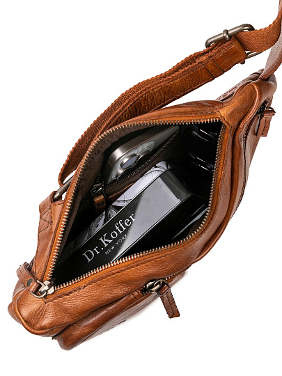 Рюкзак Dr.Koffer из натуральной кожи светло-коричневый