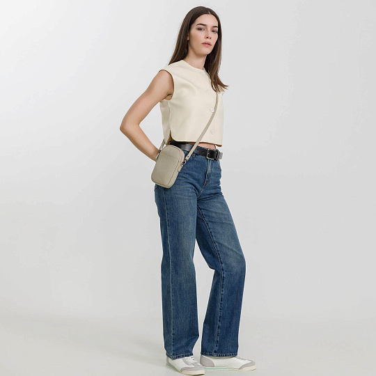 Сумка через плечо Dr.Koffer из натуральной кожи белая