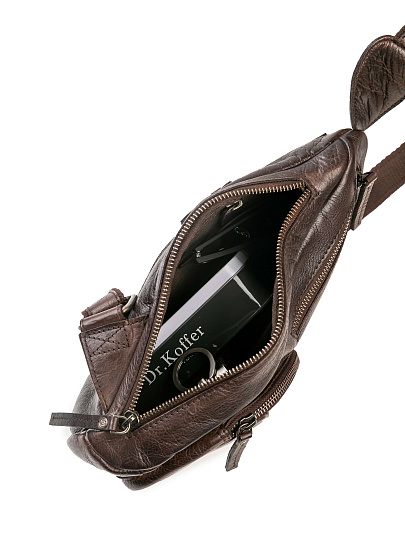 Рюкзак Dr.Koffer из натуральной кожи темно-коричневый