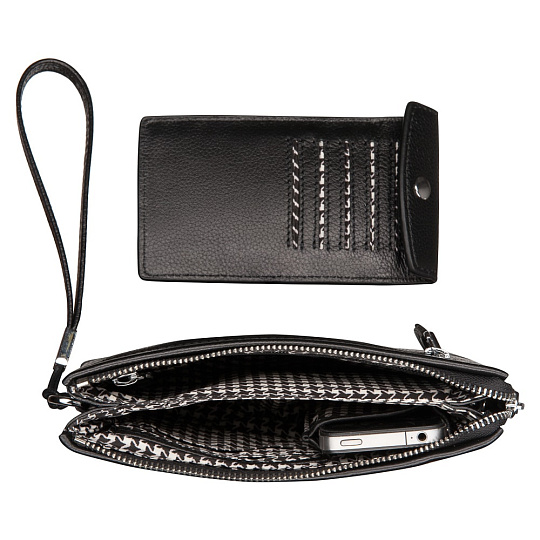 Сумка барсетка из натуральной кожи Dr. Koffer черная