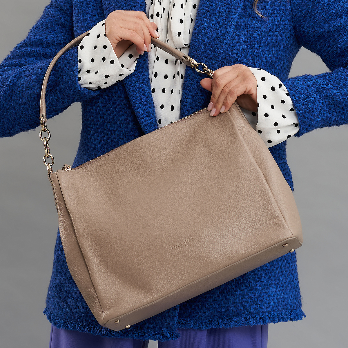 Женская сумка  Dr. Koffer из натуральной кожи бежевая