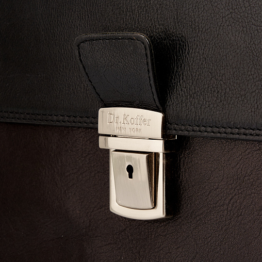 Портфель Dr.Koffer из натуральной кожи черный