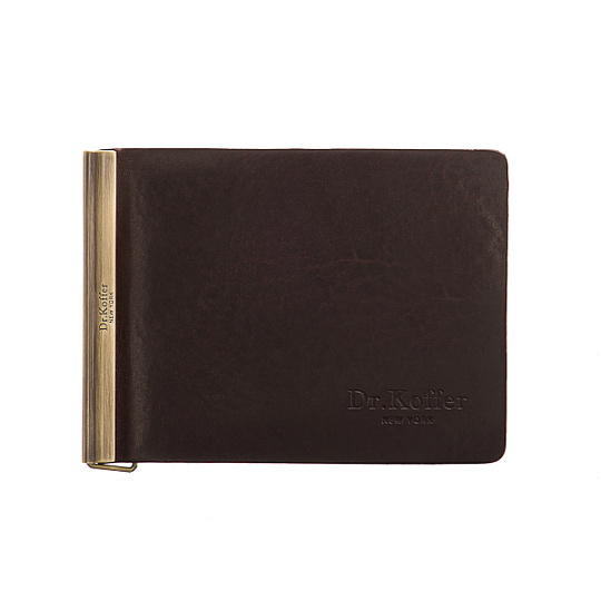 Зажим для денег Dr.Koffer из натуральной кожи коричневый