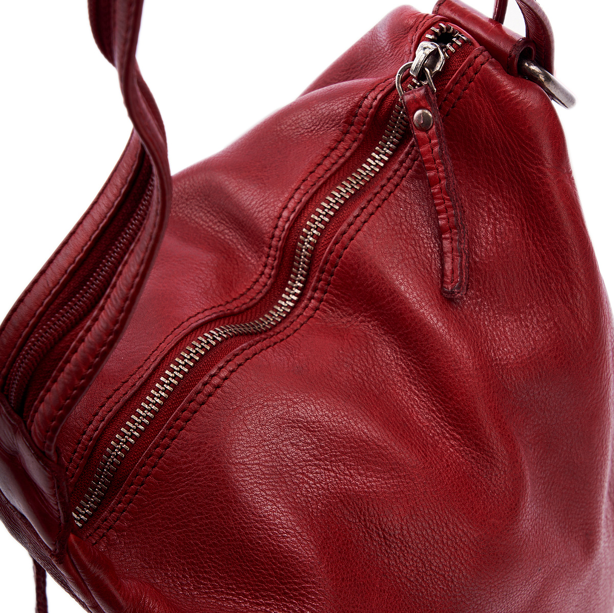 Сумка через плечо Dr.Koffer из натуральной кожи красная