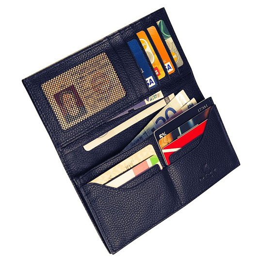 Портмоне Dr.Koffer из натуральной кожи синее