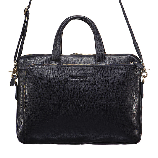 Деловая сумка Dr.Koffer из натуральной кожи черная