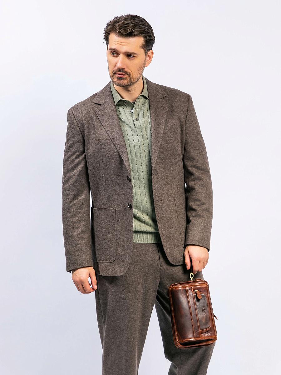 Сумка-визитка Dr. Koffer из натуральной кожи коричневая