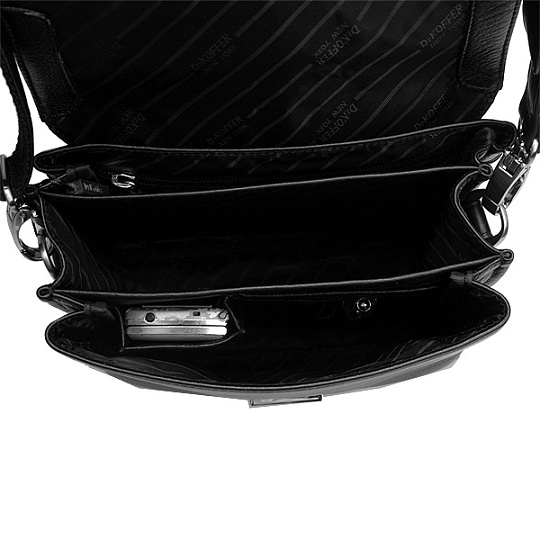 Сумка через плечо Dr.Koffer из натуральной кожи черная