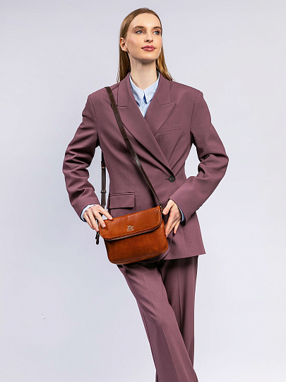 Женская сумка Dr. Koffer из натуральной кожи коричневая