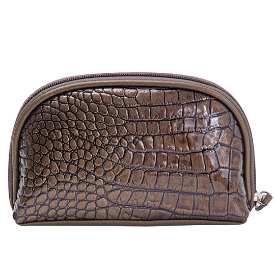 Косметичка Dr.Koffer из натуральной кожи коричневая