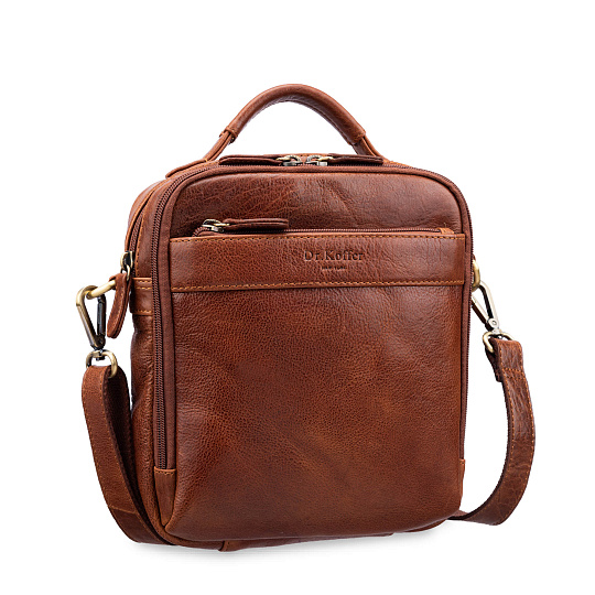 Сумка через плечо Dr.Koffer из натуральной кожи коричневая