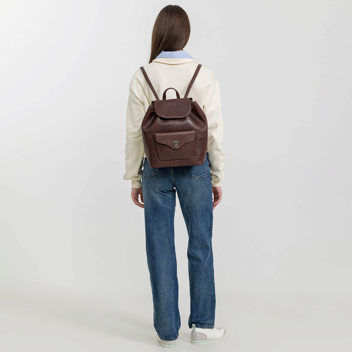 Рюкзак Dr.Koffer из натуральной кожи темно-коричневый