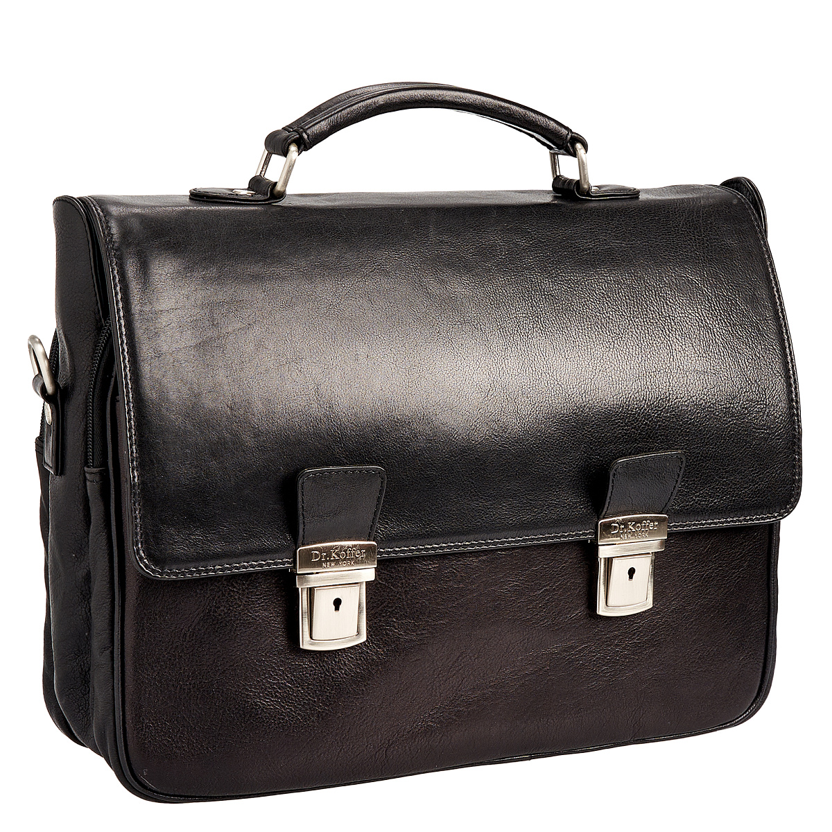 Портфель Dr.Koffer из натуральной кожи черный