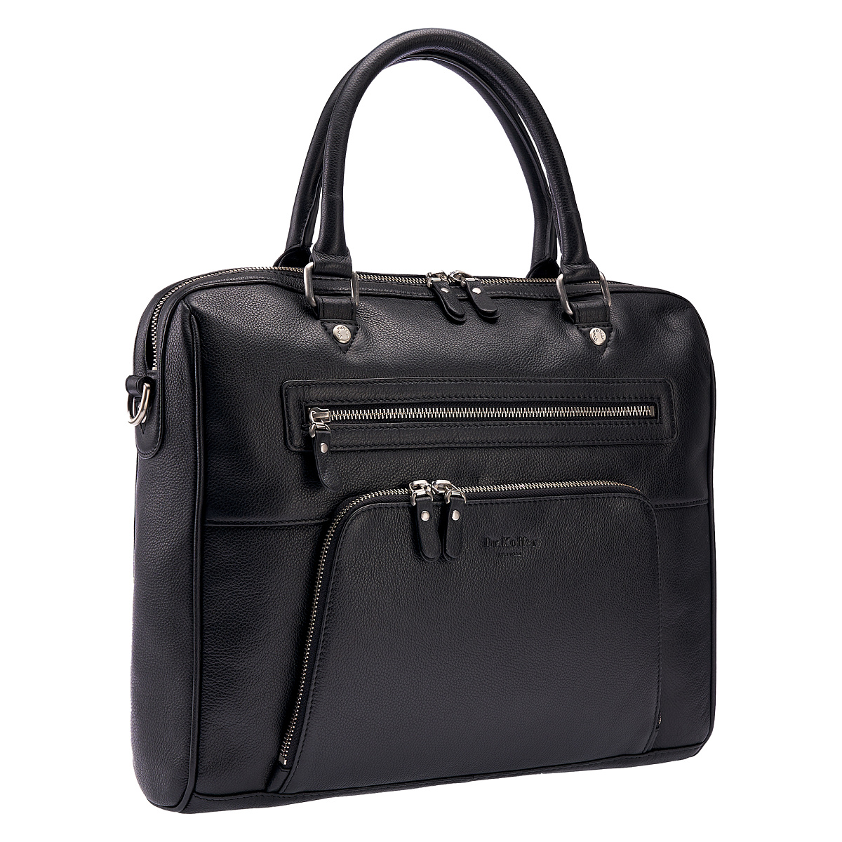 Деловая сумка Dr.Koffer из натуральной кожи черная