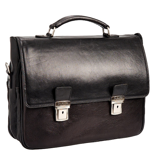 Портфель Dr.Koffer из натуральной кожи черный