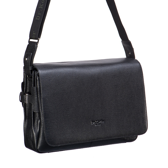 Сумка через плечо Dr.Koffer из натуральной кожи черная