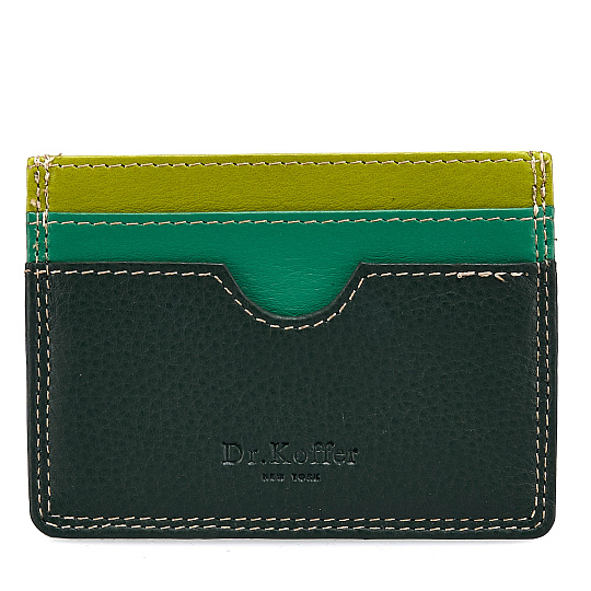 Кредитница Dr.Koffer из натуральной кожи зеленая