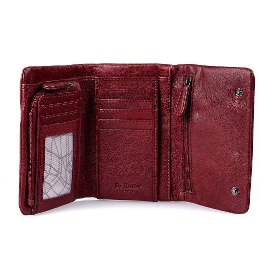 Портмоне Dr.Koffer из натуральной кожи бордовый
