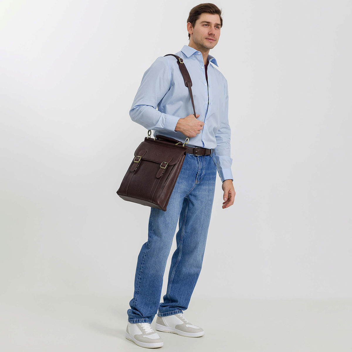 Сумка планшет Dr.Koffer из натуральной кожи коричневый