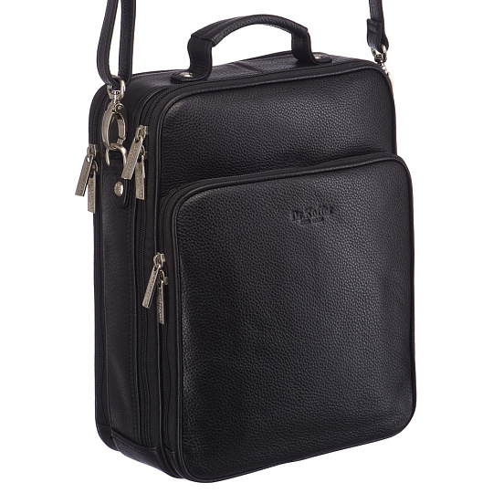 Черная повседневная кожаная сумка Dr.Koffer M303513-01-04