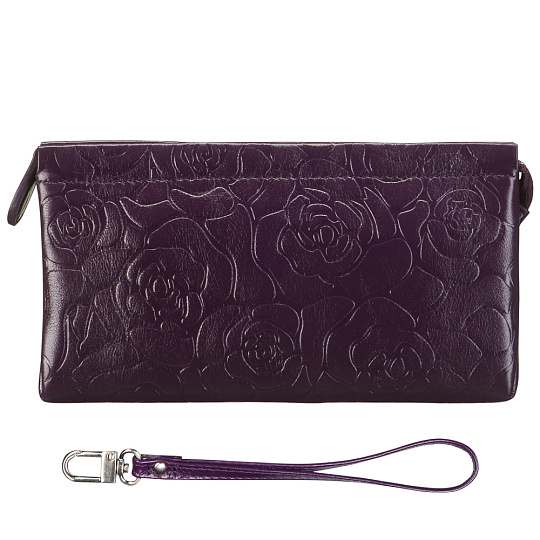 Косметичка Dr.Koffer из натуральной кожи фиолетовая