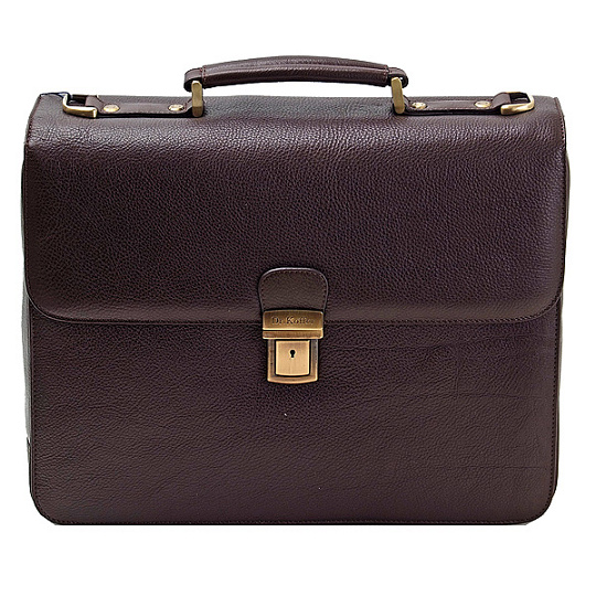 Портфель Dr.Koffer из натуральной кожи темно-коричневый