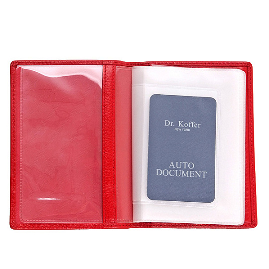 Обложка для паспорта/автодок из натуральной кожи Dr. Koffer