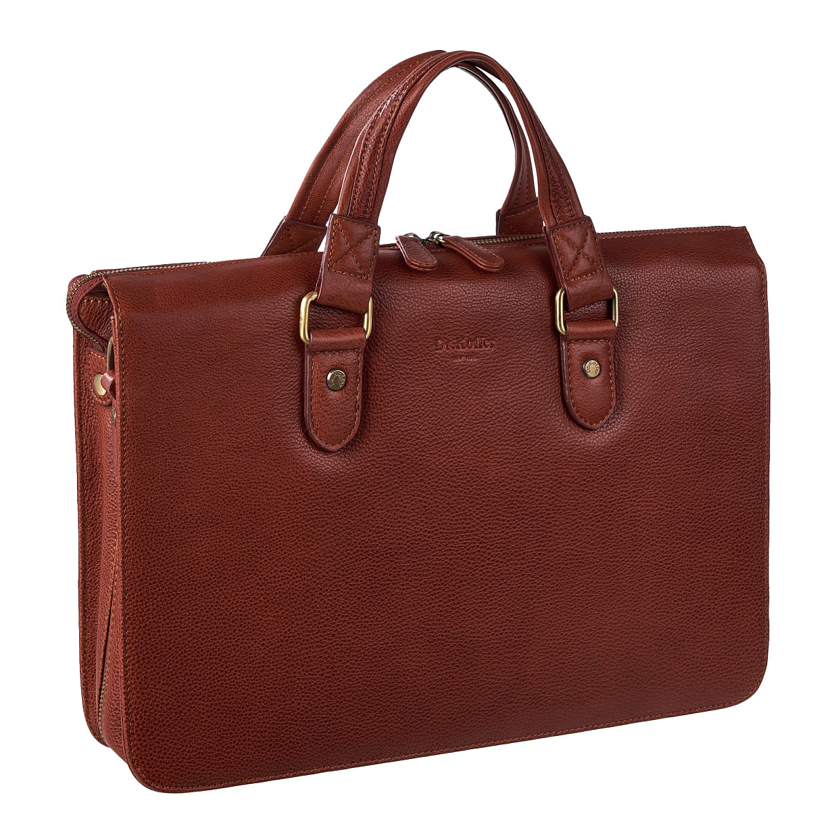 Деловая сумка Dr.Koffer из натуральной кожи коричневая