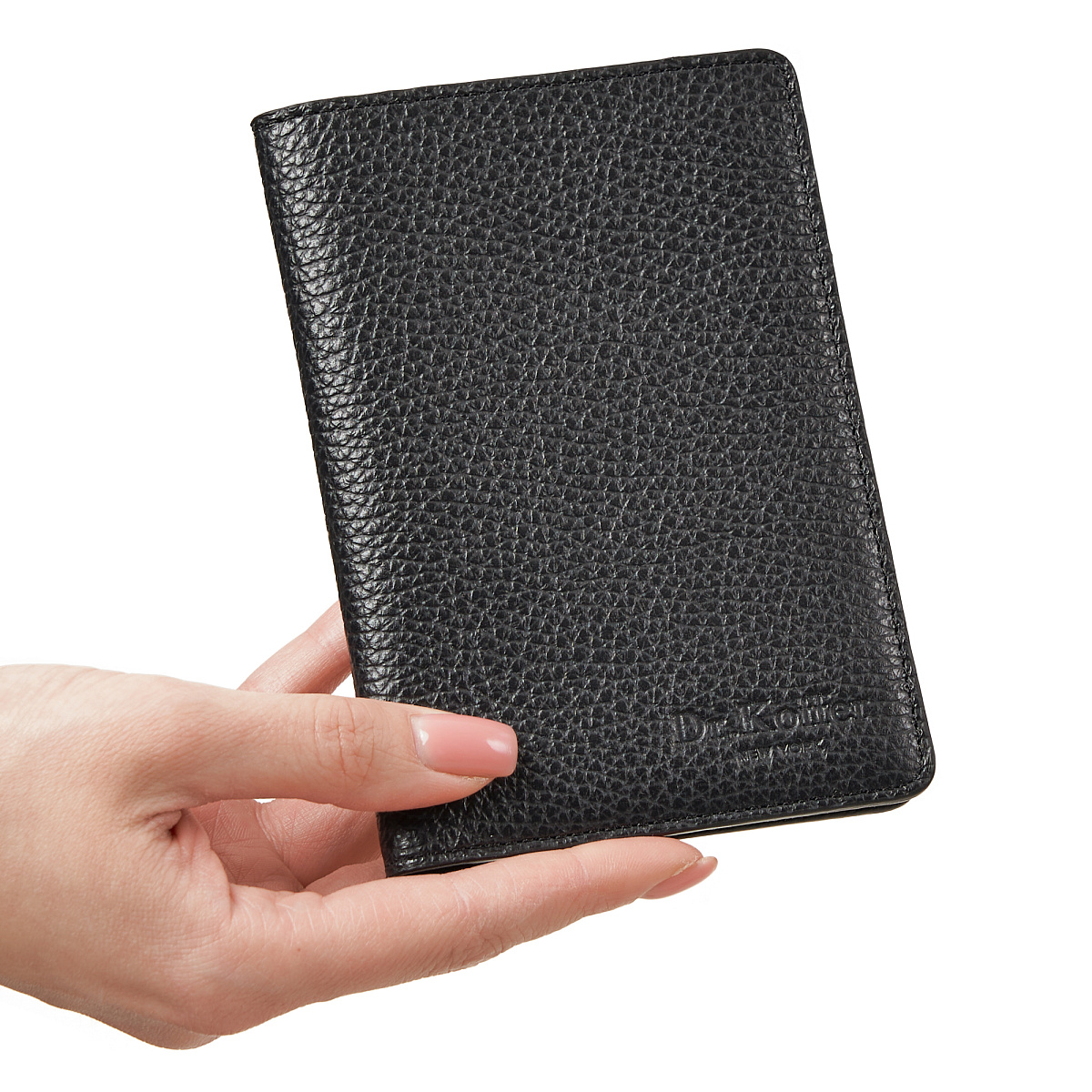 Обложка для паспорта Dr.Koffer из натуральной кожи черная
