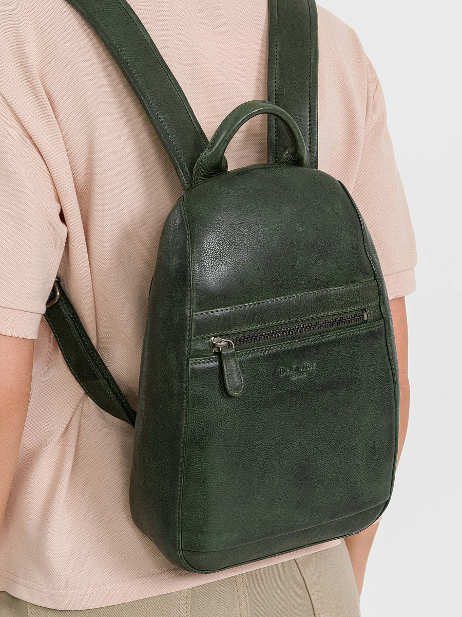 Рюкзак Dr.Koffer из натуральной кожи зеленый