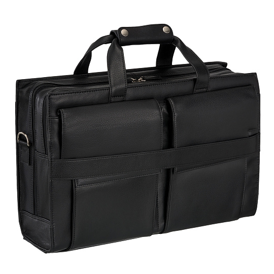 Деловая сумка Dr.Koffer из натуральной кожи черная
