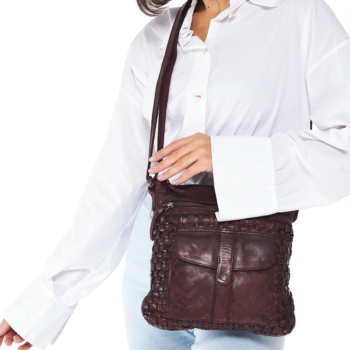 Сумка через плечо Dr.Koffer из натуральной кожи красная