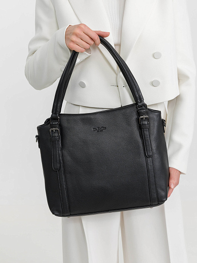 Женская сумка Dr.Koffer из натуральной кожи чёрная