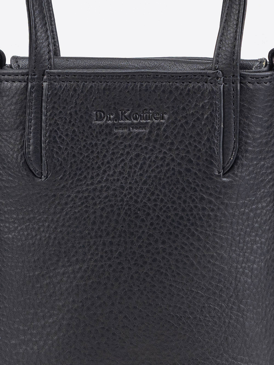 Сумка через плечо Dr.Koffer из натуральной кожи черная