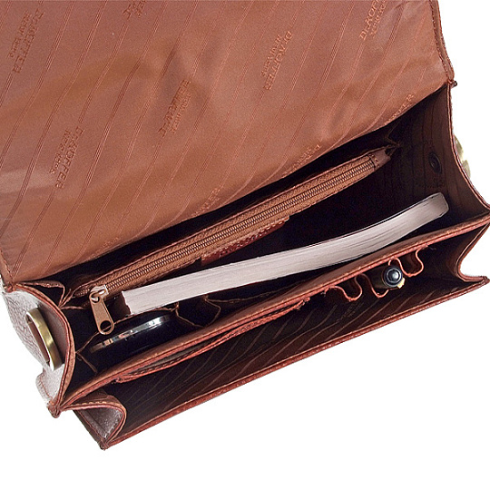 Сумка-планшет светло-коричневого цвета с клапаном на кодовом замке и съемным плечевым ремнем Dr.Koffer M812350-02-05