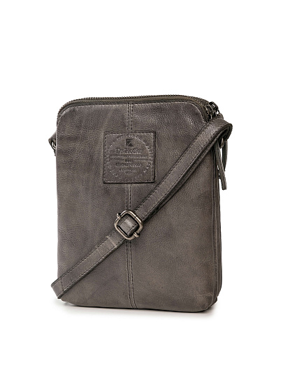 Сумка через плечо Dr.Koffer из натуральной кожи серая