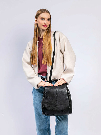Сумка-рюкзак Dr. Koffer из натуральной кожи черная