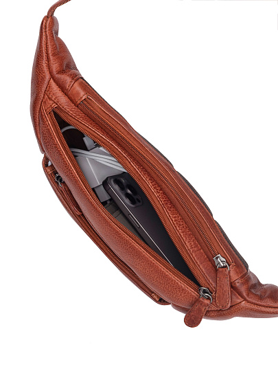 Сумка на пояс Dr. Koffer из натуральной кожи коричневая