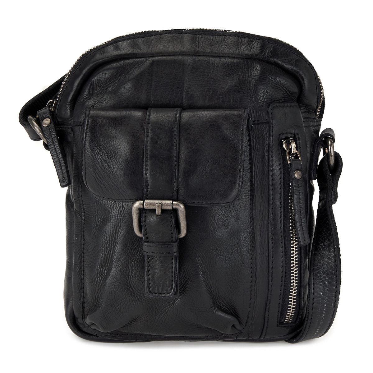 Сумка через плечо Dr.Koffer из натуральной кожи черная