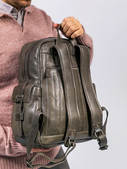 Рюкзак Dr. Koffer из натуральной кожи серый