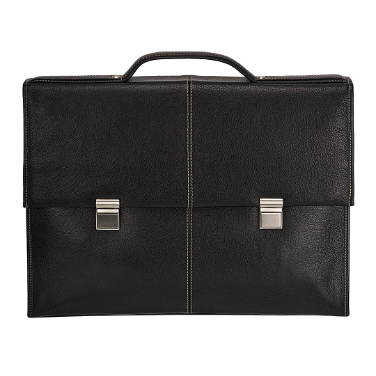 Портфель Dr.Koffer из натуральной кожи черный