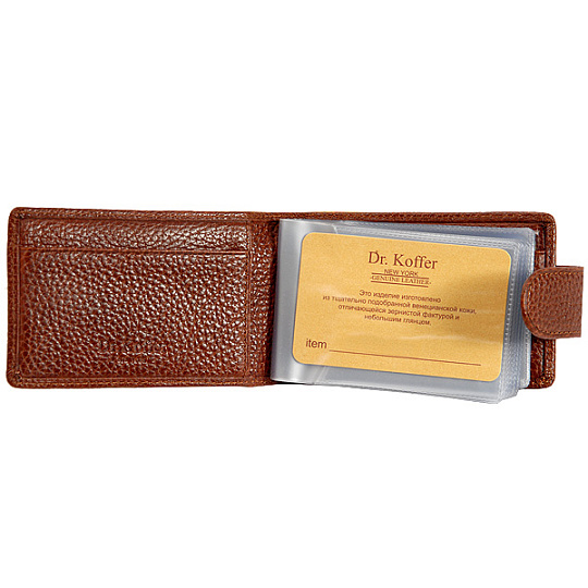 Визитница Dr.Koffer из натуральной кожи светло-коричневая
