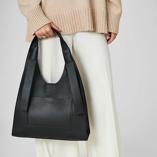 Женская сумка Dr. Koffer из натуральной кожи черная