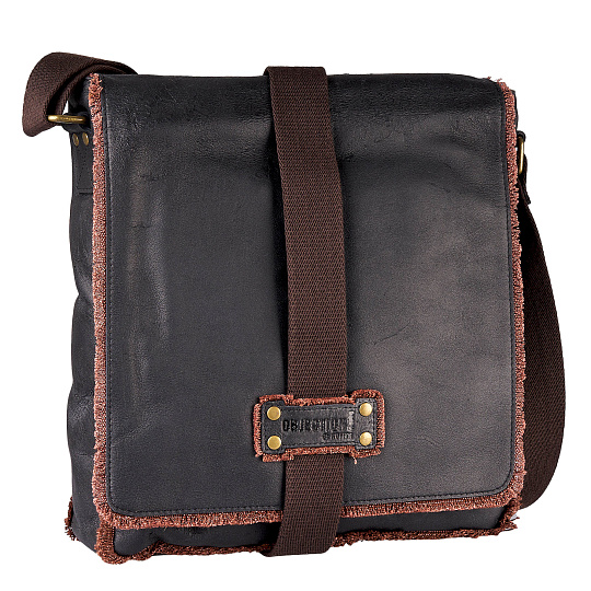 Сумка через плечо Dr.Koffer из натуральной кожи черная