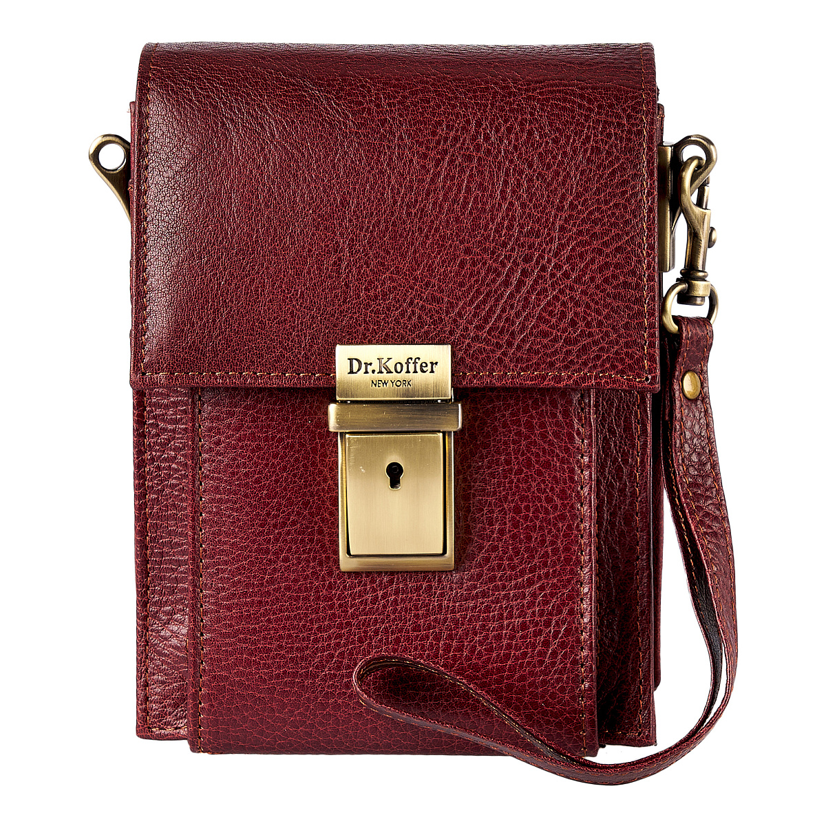Сумка через плечо Dr.Koffer из натуральной кожи коричневая