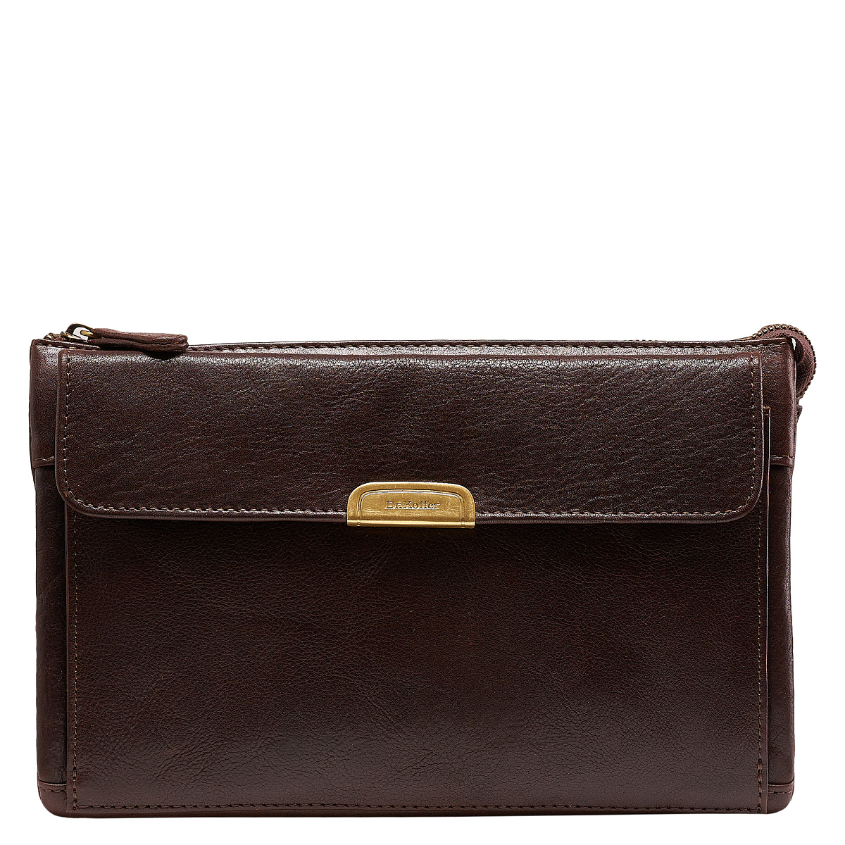 Сумка барсетка из натуральной кожи Dr. Koffer коричневая