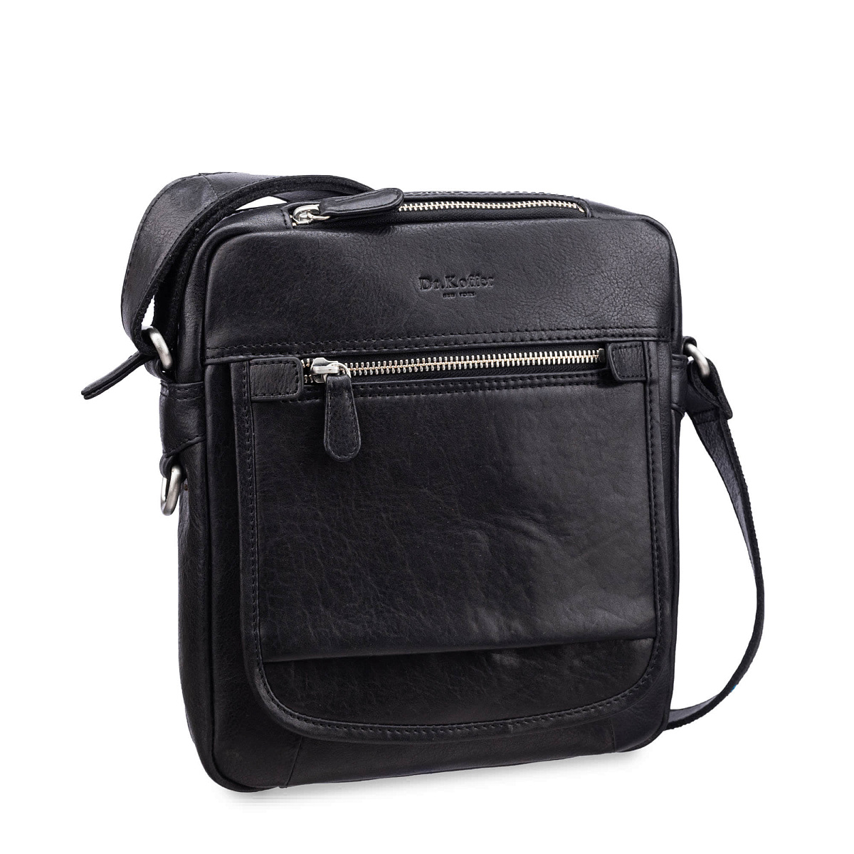 Сумка через плечо Dr.Koffer из натуральной кожи черная