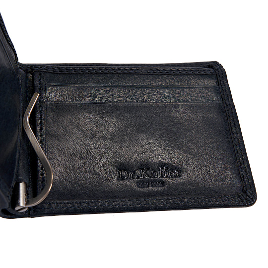 Зажим для денег Dr.Koffer из натуральной кожи синий