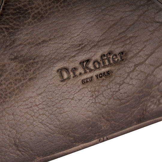 Сумка на пояс Dr. Koffer из натуральной кожи серая
